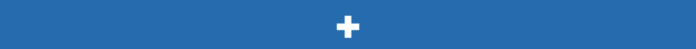 White plus sign on blue background