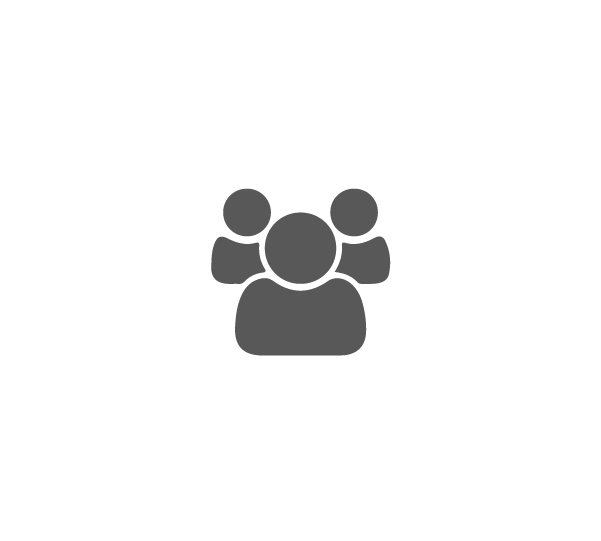 grey icon of 3 people shapes